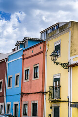 Typical Portuguese facades with white windows