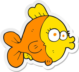 sticker of a funny cartoon fish