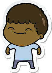 Obraz premium sticker of a cartoon happy boy