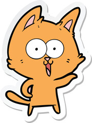 sticker of a funny cartoon cat
