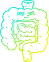 cold gradient line drawing cartoon intestines