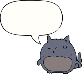 cartoon cat and speech bubble
