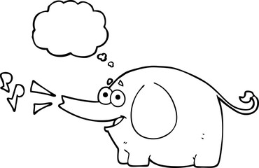 thought bubble cartoon trumpeting elephant