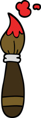 hand drawn doodle style cartoon paint brush