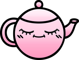 Obraz premium gradient shaded cartoon teapot