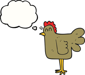 thought bubble cartoon chicken
