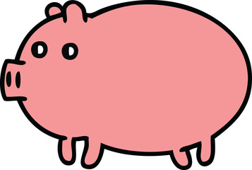 cute cartoon fat pig