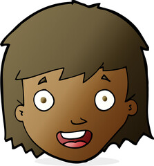 cartoon happy female face