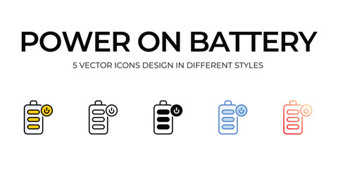 Fototapeta premium power on battery icons set vector illustration. vector stock,