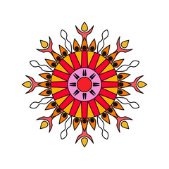 Circular pattern in form of mandala for Henna, Mehndi, tattoo, decoration. Decorative ornament in ethnic oriental style. Coloring book page. Outline doodle hand draw vector illustration.