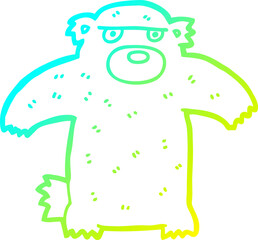 Obraz premium cold gradient line drawing cartoon bear
