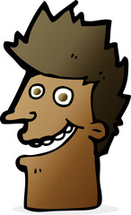 cartoon happy man face