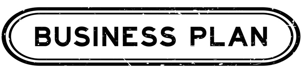 Grunge black business plan word rubber seal stamp on white background