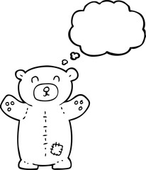 thought bubble cartoon teddy bear