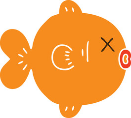 quirky hand drawn cartoon fish