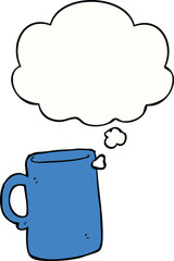 cartoon mug and thought bubble