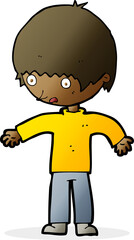 cartoon confused boy