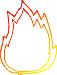 warm gradient line drawing cartoon fire