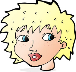 cartoon surprised woman