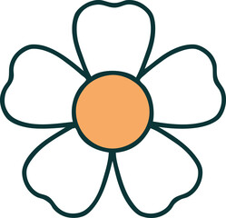tattoo style icon of a flower