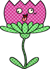 comic book style cartoon flower