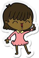 sticker of a cartoon woman