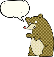 comic book speech bubble cartoon bear