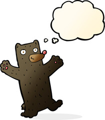 cartoon black bear with thought bubble
