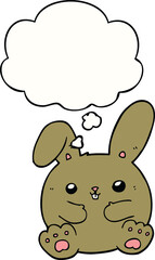 cartoon rabbit and thought bubble
