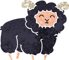 quirky retro illustration style cartoon ram