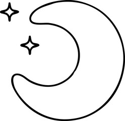 cartoon moon and stars