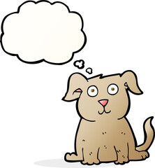 Obraz na płótnie Canvas cartoon happy dog with thought bubble