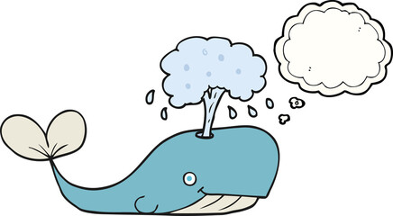 thought bubble cartoon whale spouting water