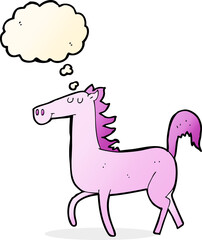 cartoon horse with thought bubble