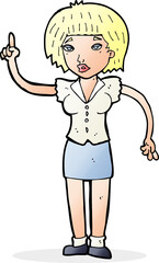 cartoon woman with idea