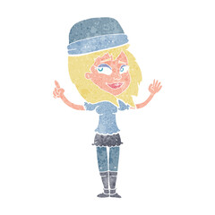 cartoon woman in hat