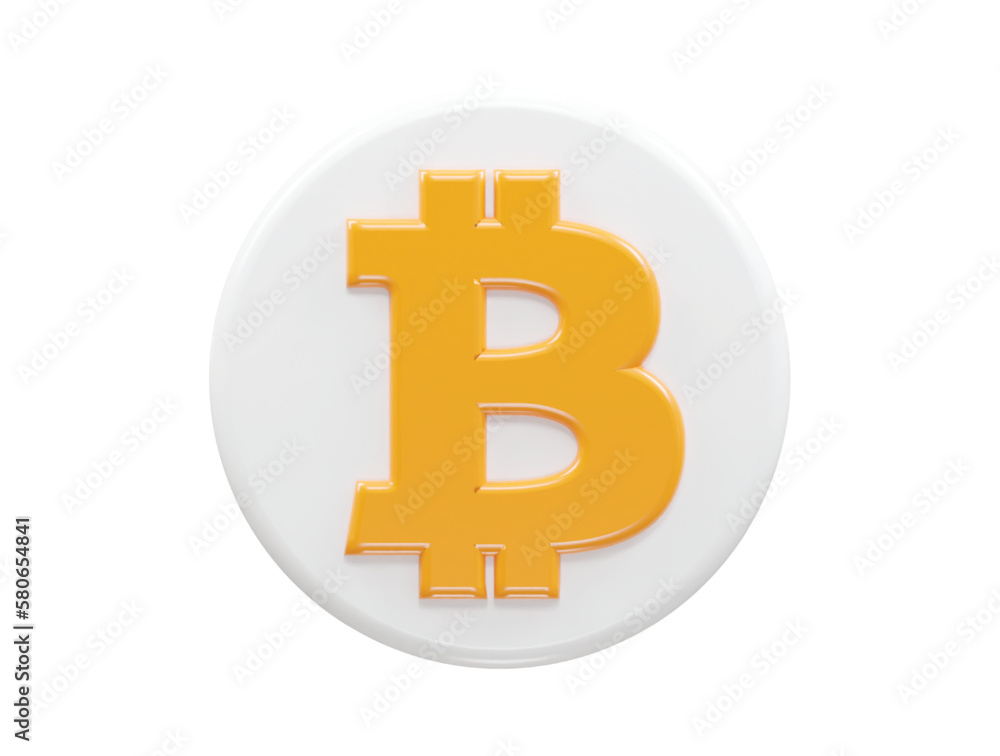 Poster bitcoin icon 3d rendering vector element