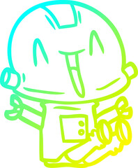 cold gradient line drawing cartoon robot
