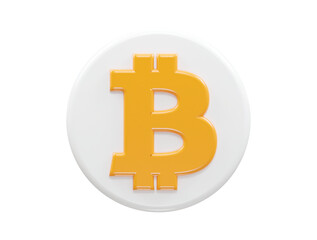 Bitcoin icon 3d rendering vector element
