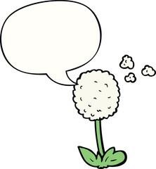 cartoon flower and speech bubble