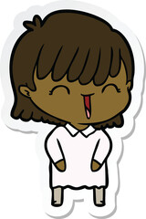 sticker of a cartoon woman