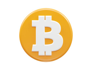 Bitcoin icon 3d rendering vector element