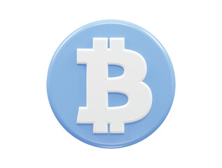 Bitcoin icon 3d rendering vector element