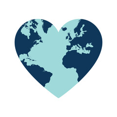 Globe heart, world health day concept.