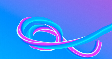 Abstract line knot purple pink gradient 3D caramel candy curved bubblegum abstract background