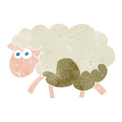 retro cartoon muddy sheep