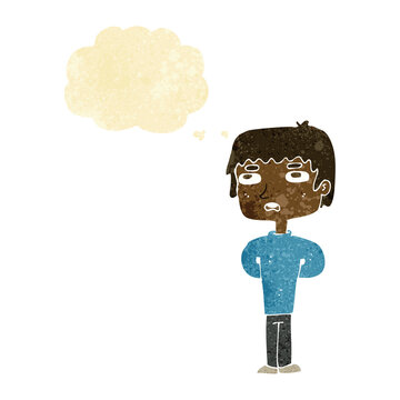 recommend clip art: cartoon unhappy man with thought bubble