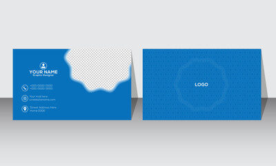 Modern Business Card Creative someth shape light blue and white color new pattern combination