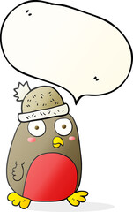 speech bubble cartoon christmas robin