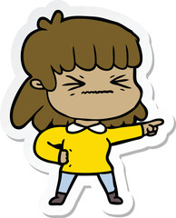 sticker of a cartoon woman